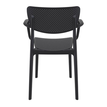 Loft Outdoor Dining Arm Chair Black, Set of 2