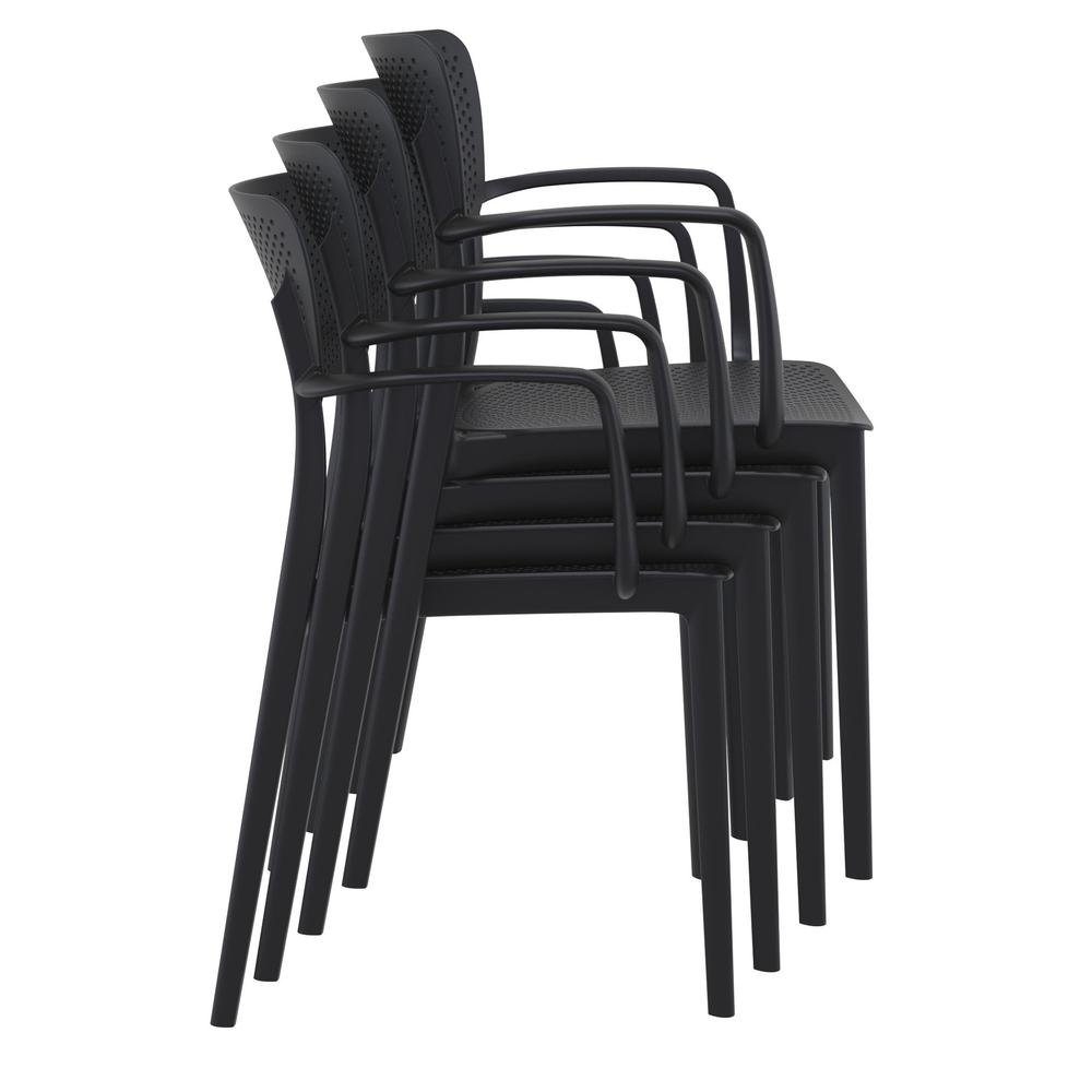 Loft Outdoor Dining Arm Chair Black, Set of 2