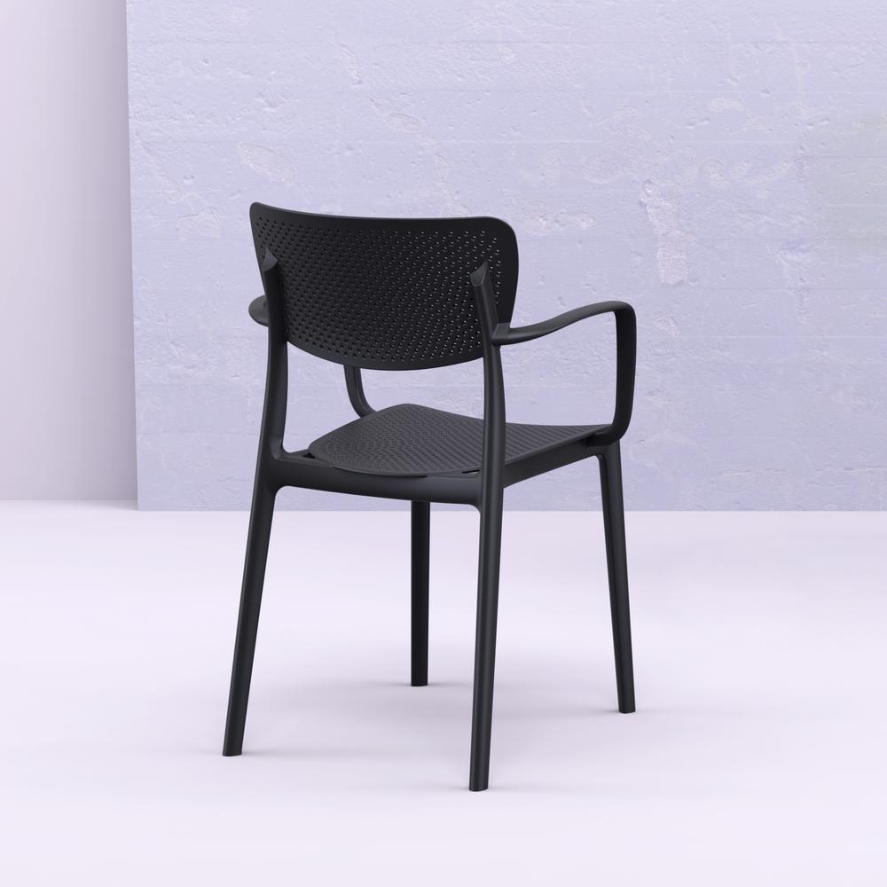 Loft Outdoor Dining Arm Chair Black, Set of 2