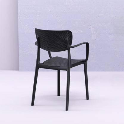 Loft Outdoor Dining Arm Chair Black, Set of 2