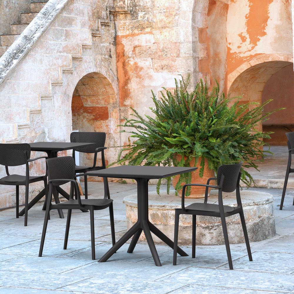 Loft Outdoor Dining Arm Chair Black, Set of 2