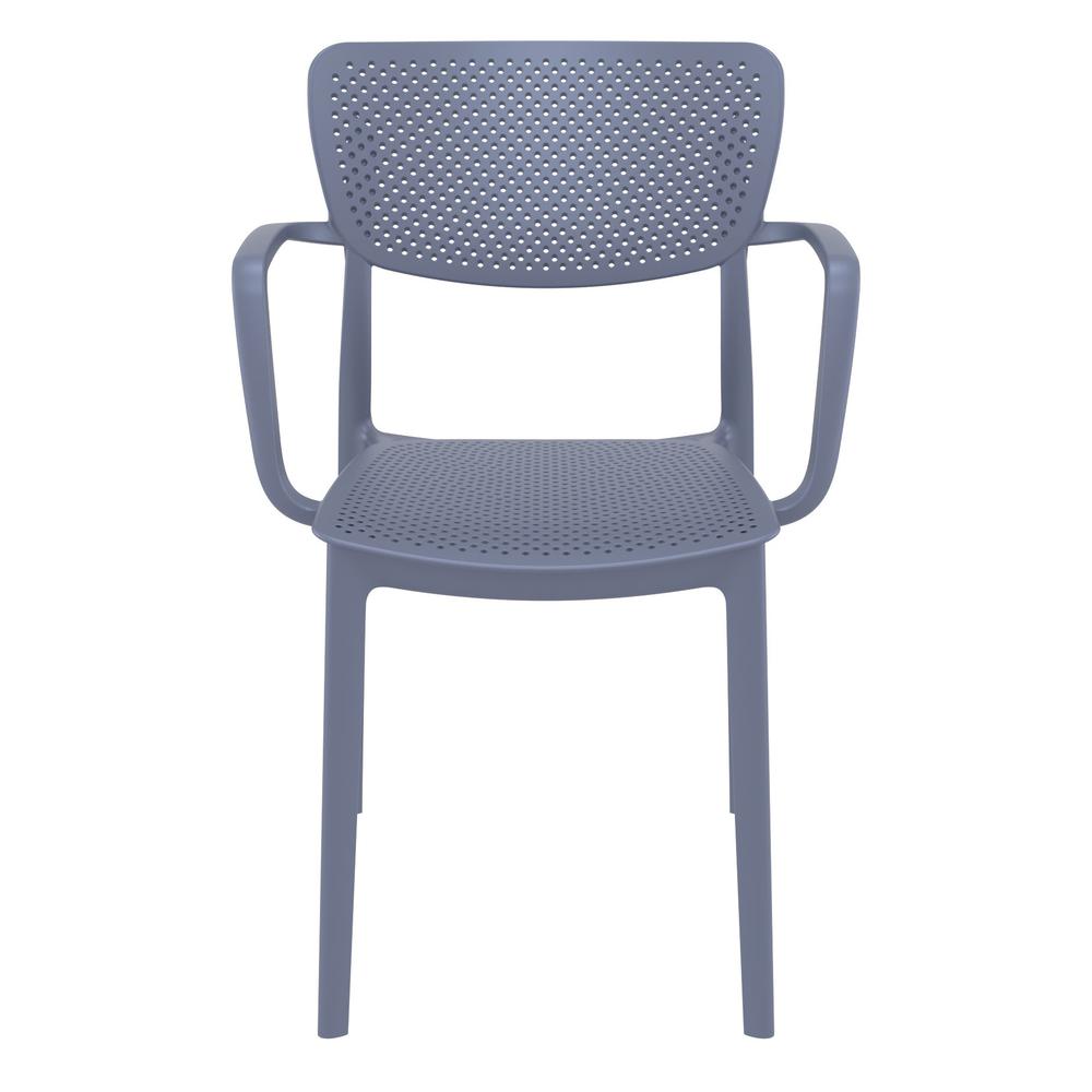 Loft Outdoor Dining Arm Chair Dark Gray, Set of 2