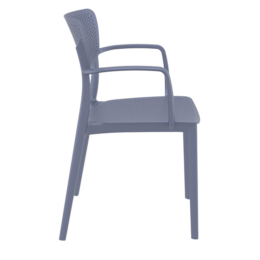 Loft Outdoor Dining Arm Chair Dark Gray, Set of 2