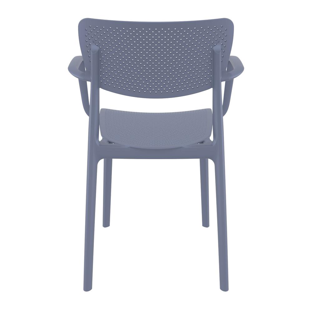 Loft Outdoor Dining Arm Chair Dark Gray, Set of 2