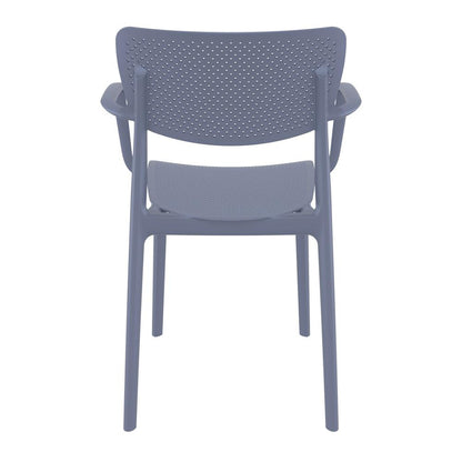 Loft Outdoor Dining Arm Chair Dark Gray, Set of 2