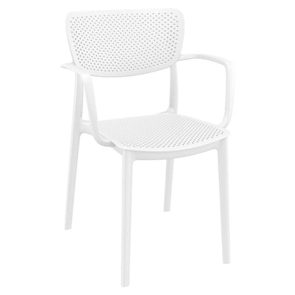 Loft Outdoor Dining Arm Chair White, Set of 2