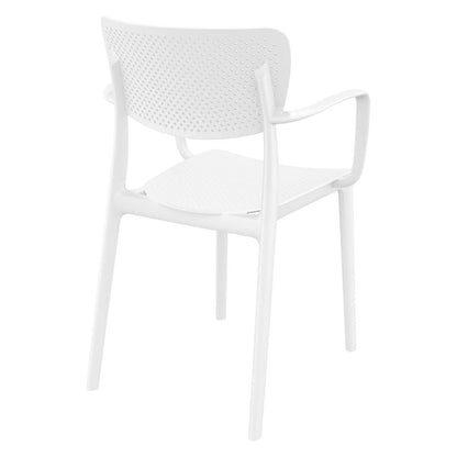 Loft Outdoor Dining Arm Chair White, Set of 2