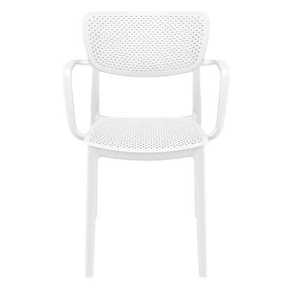Loft Outdoor Dining Arm Chair White, Set of 2