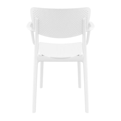 Loft Outdoor Dining Arm Chair White, Set of 2