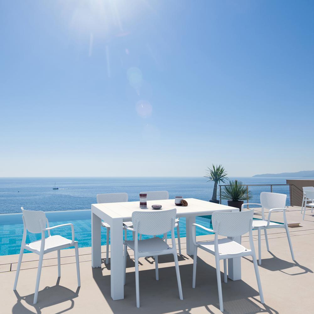 Loft Outdoor Dining Arm Chair White, Set of 2