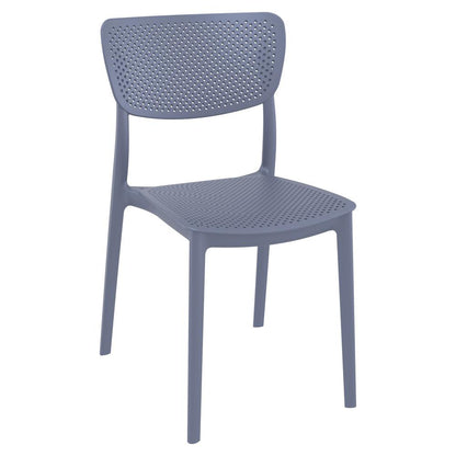 Lucy Outdoor Bistro Set 3 Piece with 24 inch Table Top Dark Gray