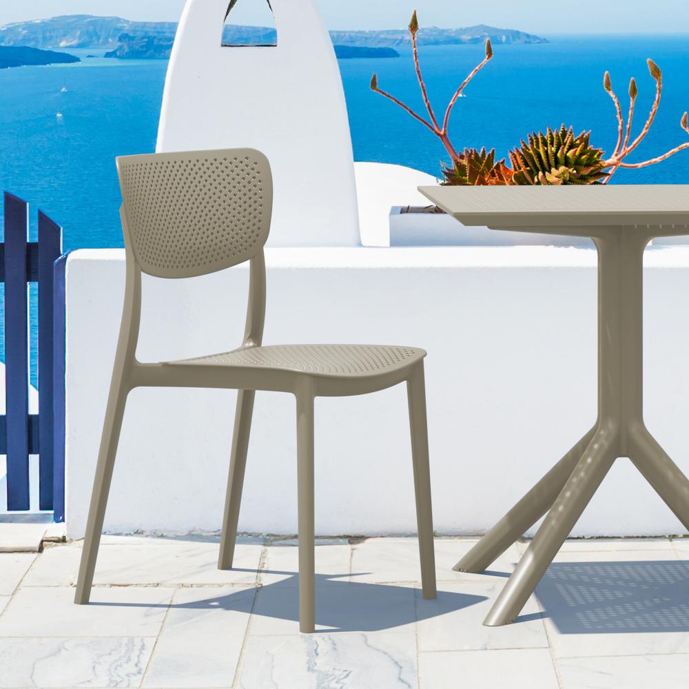 Lucy Outdoor Bistro Set 3 Piece with 24 inch Table Top Taupe