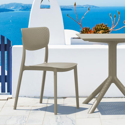 Lucy Outdoor Bistro Set 3 Piece with 24 inch Table Top Taupe