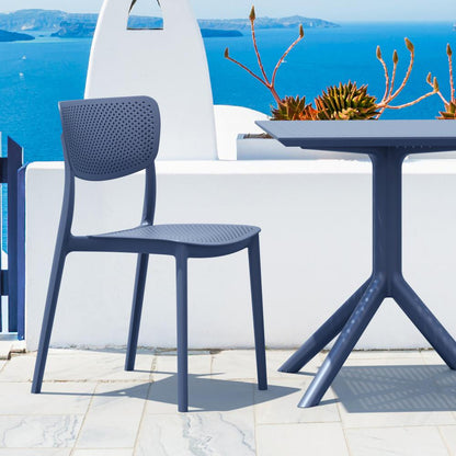 Lucy Outdoor Bistro Set 3 Piece with 27 inch Table Top Dark Gray