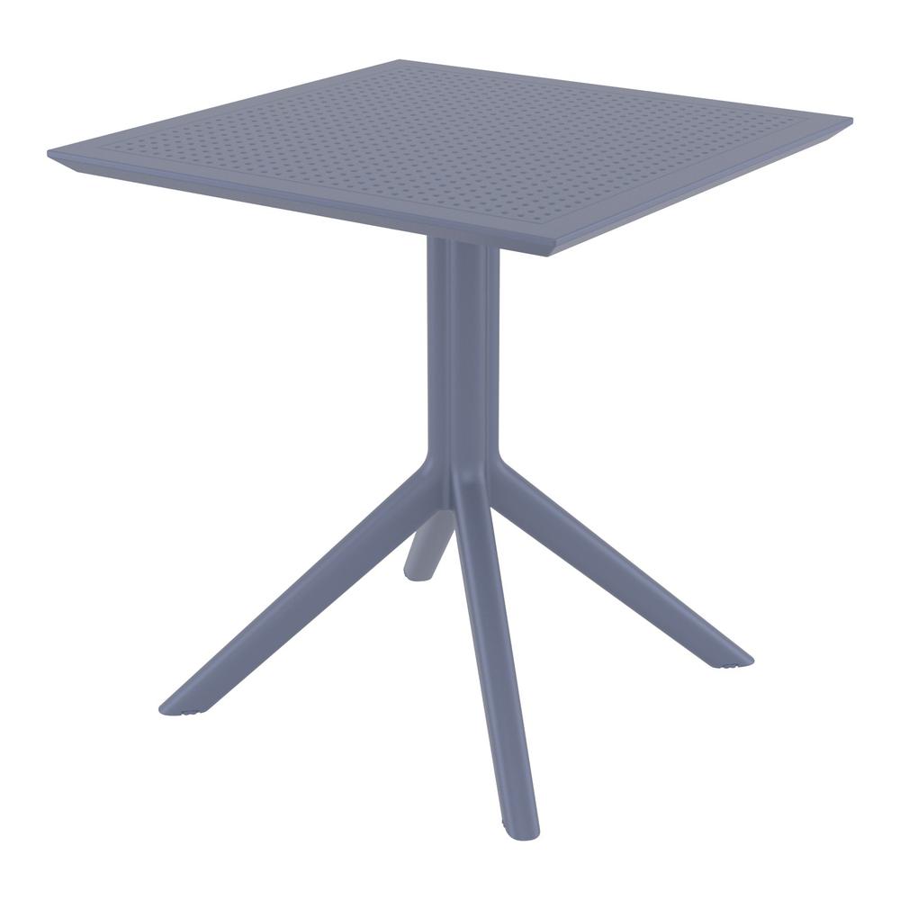 Lucy Outdoor Bistro Set 3 Piece with 27 inch Table Top Dark Gray