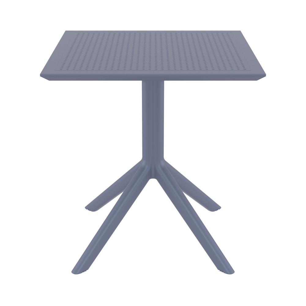 Lucy Outdoor Bistro Set 3 Piece with 27 inch Table Top Dark Gray
