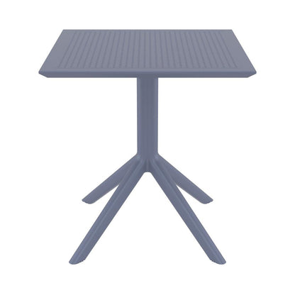 Lucy Outdoor Bistro Set 3 Piece with 27 inch Table Top Dark Gray