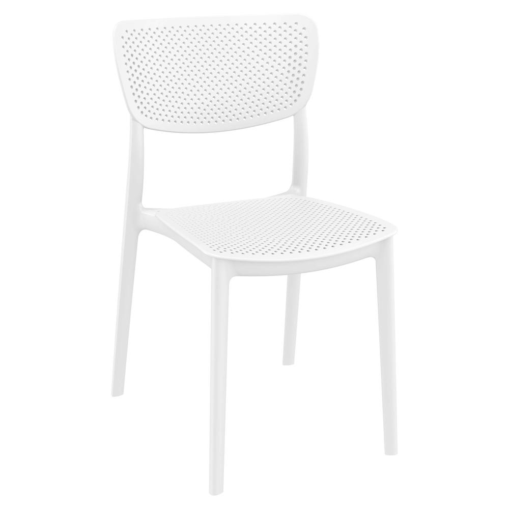Lucy Outdoor Bistro Set 3 Piece with 27 inch Table Top White