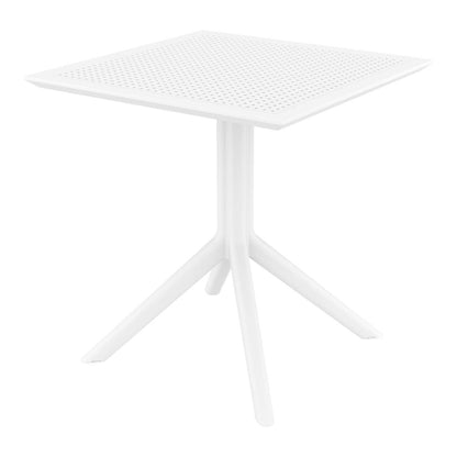 Lucy Outdoor Bistro Set 3 Piece with 27 inch Table Top White