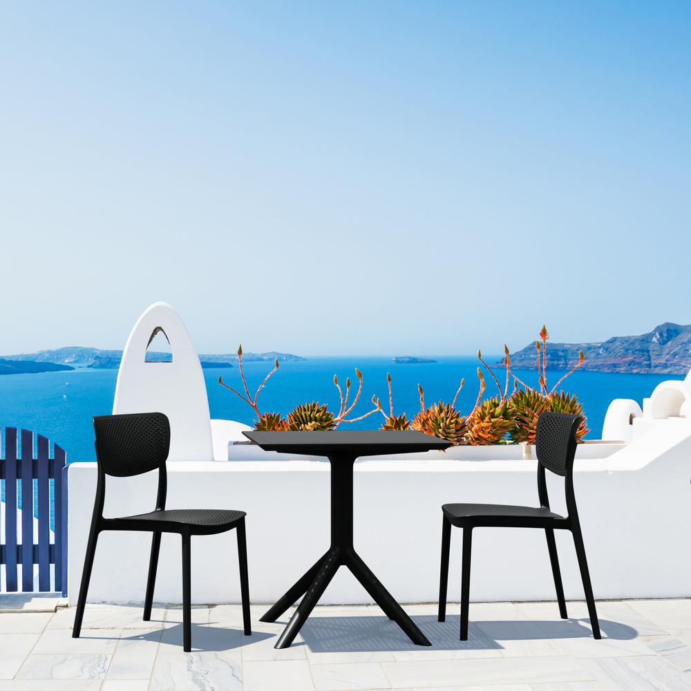 Lucy Outdoor Bistro Set 3 Piece with 31 inch Table Top Black
