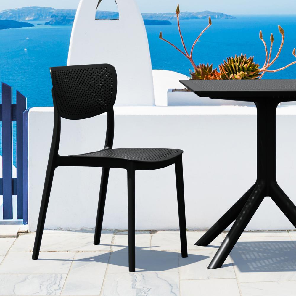 Lucy Outdoor Bistro Set 3 Piece with 31 inch Table Top Black