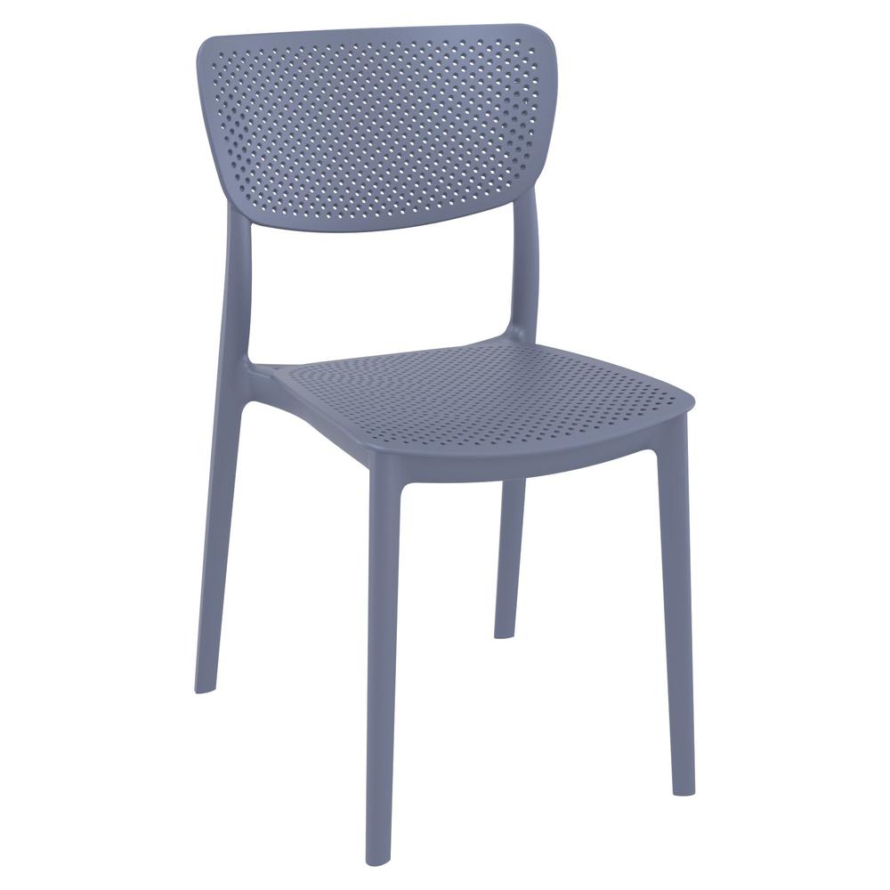 Lucy Outdoor Bistro Set 3 Piece with 31 inch Table Top Dark Gray