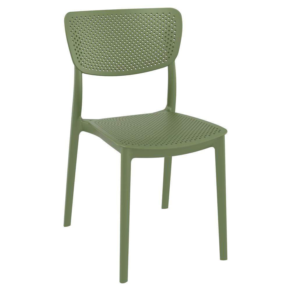Lucy Outdoor Bistro Set 3 Piece with 31 inch Table Top Olive Green
