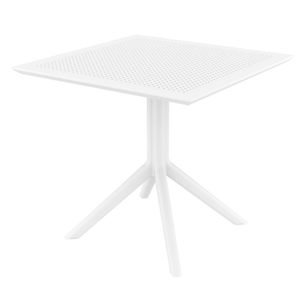 Lucy Outdoor Bistro Set 3 Piece with 31 inch Table Top White