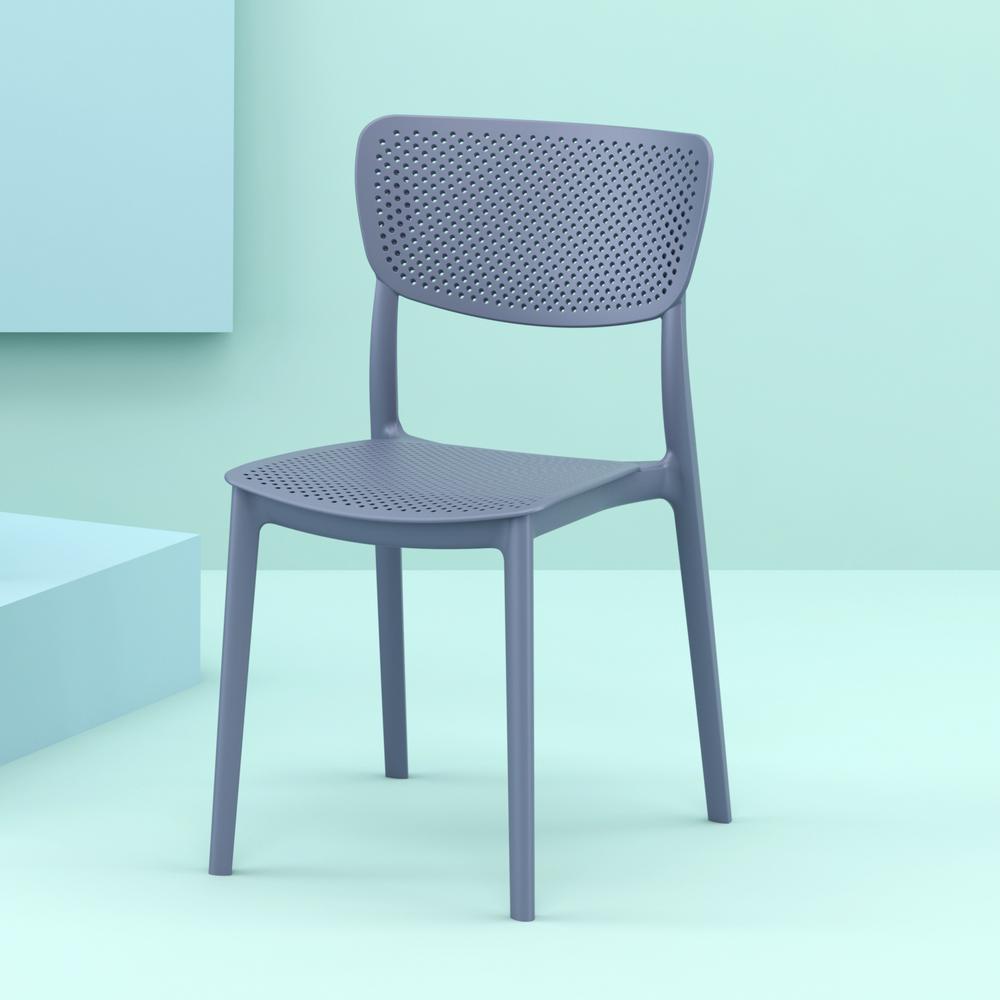 Lucy Outdoor Dining Chair Dark Gray, Set of 2