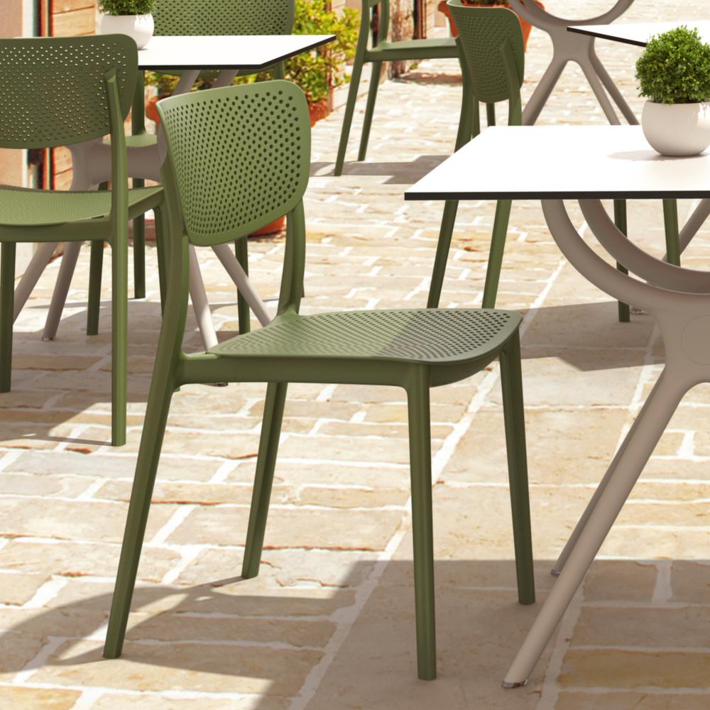 Lucy Outdoor Dining Chair Olive Green, Set of 2