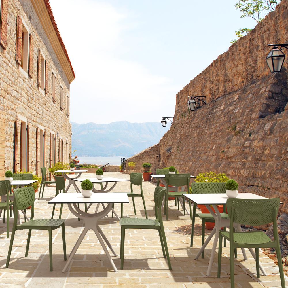 Lucy Outdoor Dining Chair Olive Green, Set of 2