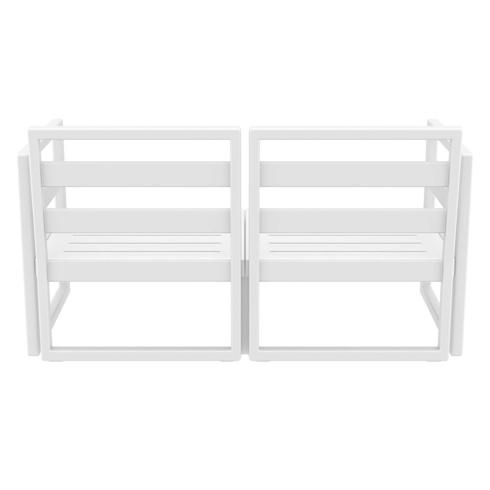Mykonos Patio Loveseat White with Sunbrella Charcoal Cushion