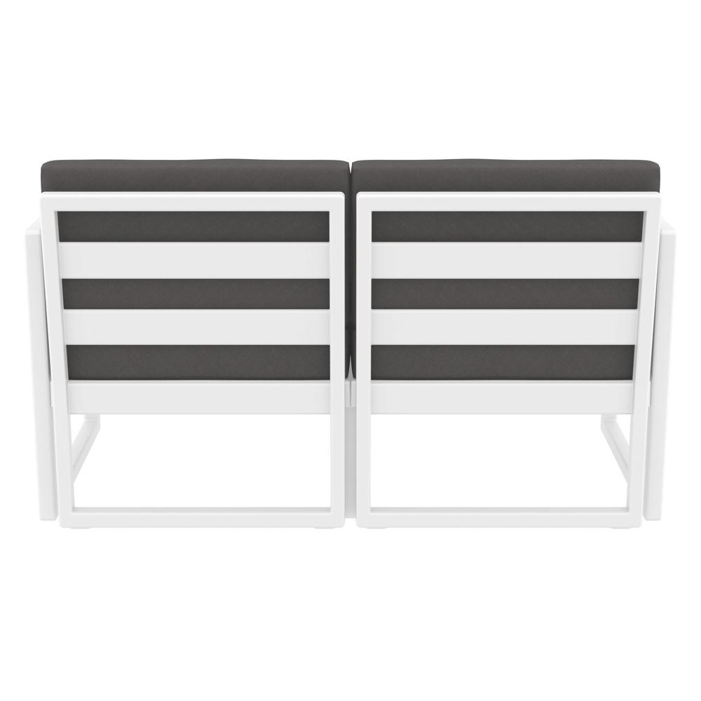 Mykonos Patio Loveseat White with Sunbrella Charcoal Cushion