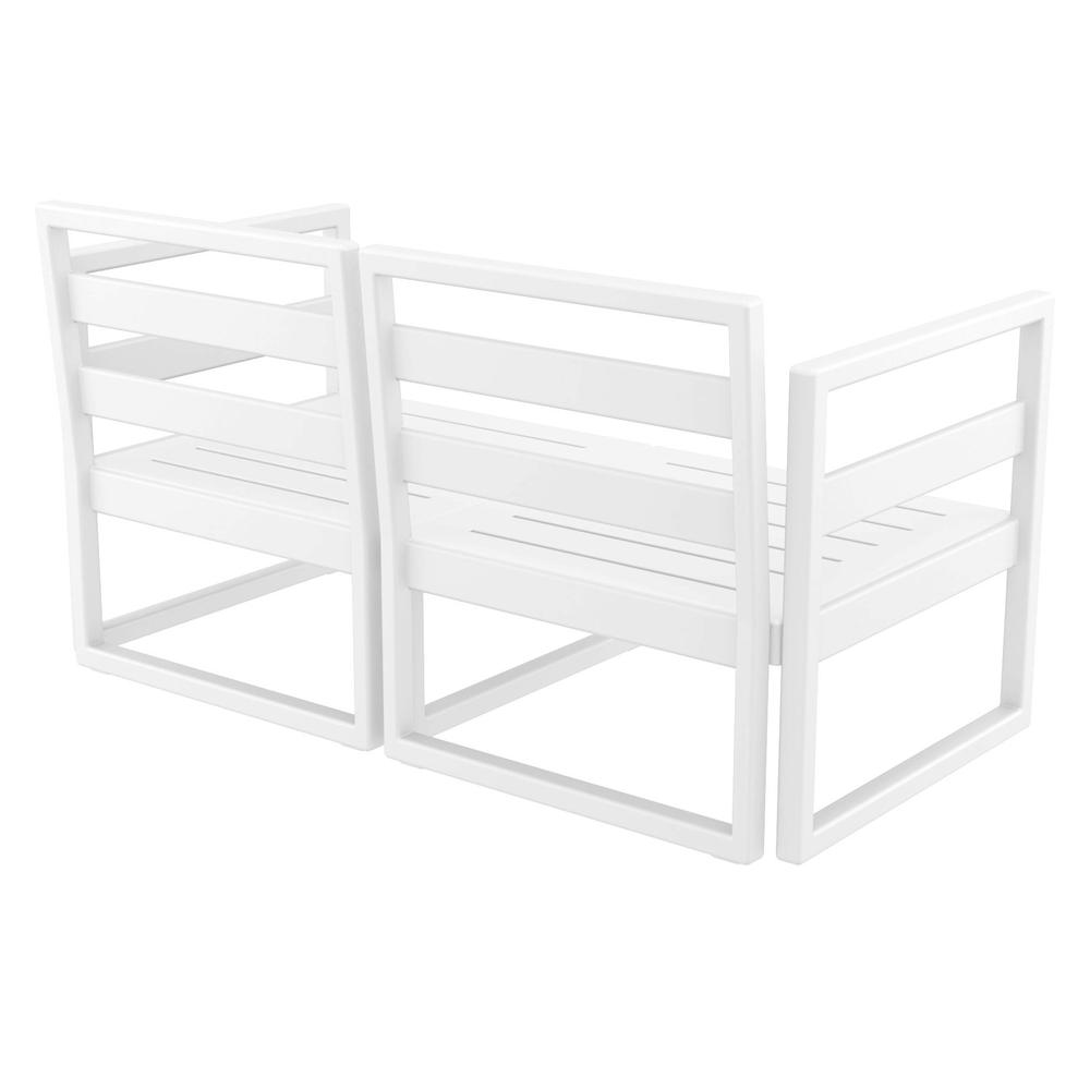 Mykonos Patio Loveseat White with Sunbrella Charcoal Cushion