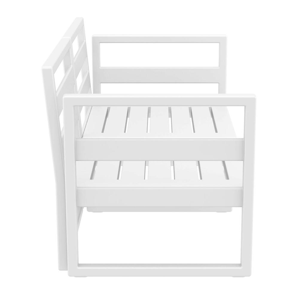 Mykonos Patio Loveseat White with Sunbrella Charcoal Cushion
