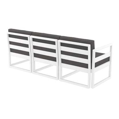 Mykonos Patio Sofa White with Sunbrella Charcoal Cushion