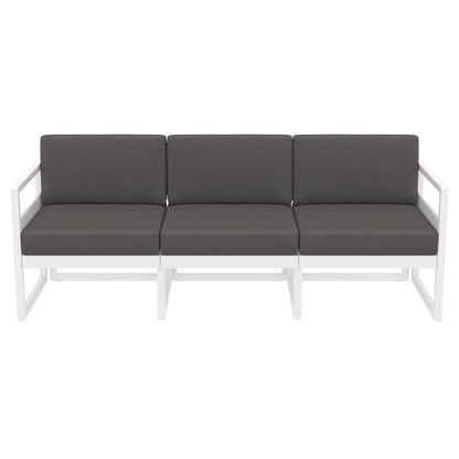 Mykonos Patio Sofa White with Sunbrella Charcoal Cushion