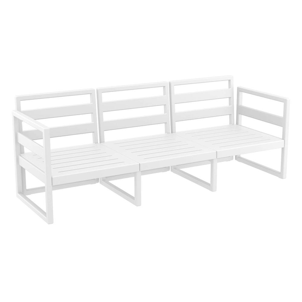 Mykonos Patio Sofa White with Sunbrella Charcoal Cushion