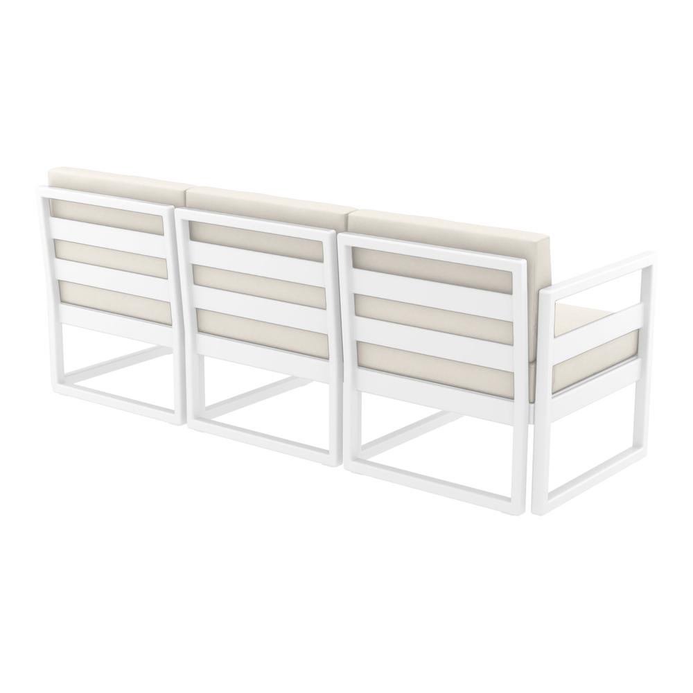 Mykonos Patio Sofa White with Sunbrella Natural Cushion