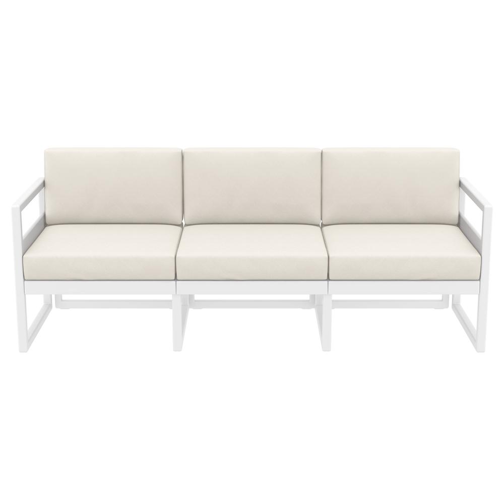 Mykonos Patio Sofa White with Sunbrella Natural Cushion