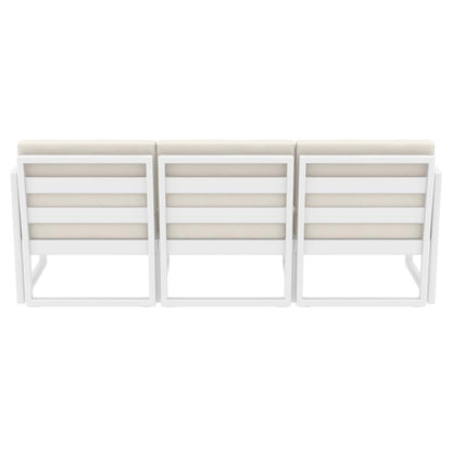 Mykonos Patio Sofa White with Sunbrella Natural Cushion