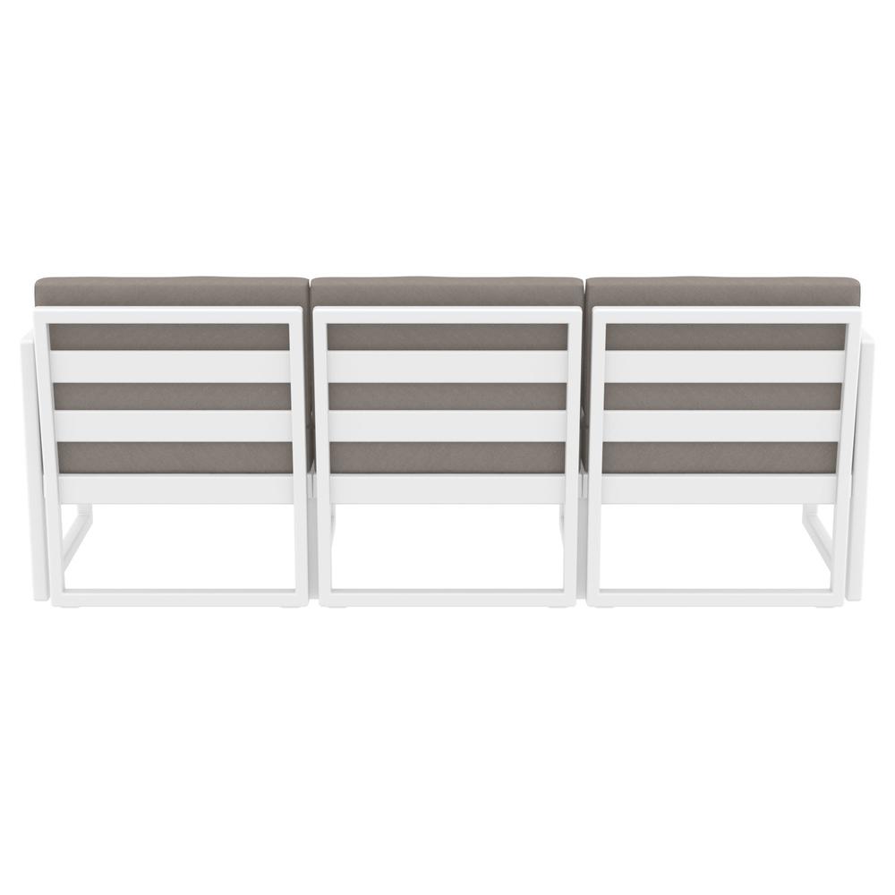 Mykonos Patio Sofa White with Sunbrella Taupe Cushion