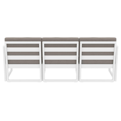 Mykonos Patio Sofa White with Sunbrella Taupe Cushion