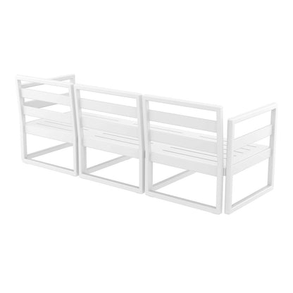 Mykonos Patio Sofa White with Sunbrella Taupe Cushion