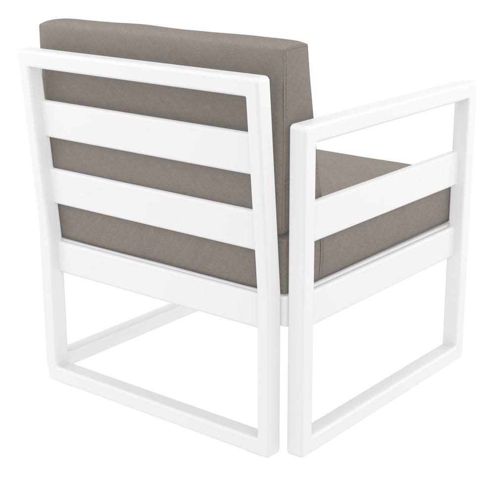 Mykonos Club Seating Set 3 piece White with Sunbrella Taupe Cushion