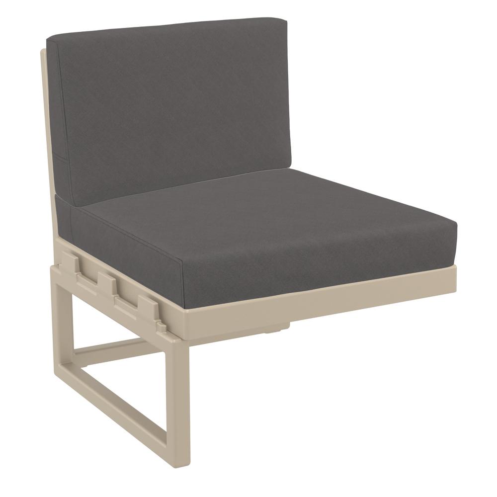Mykonos Extension Taupe with Sunbrella Charcoal Cushion