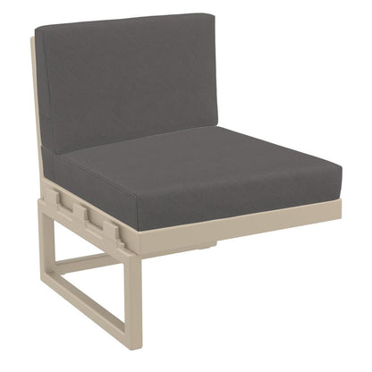 Mykonos Extension Taupe with Sunbrella Charcoal Cushion