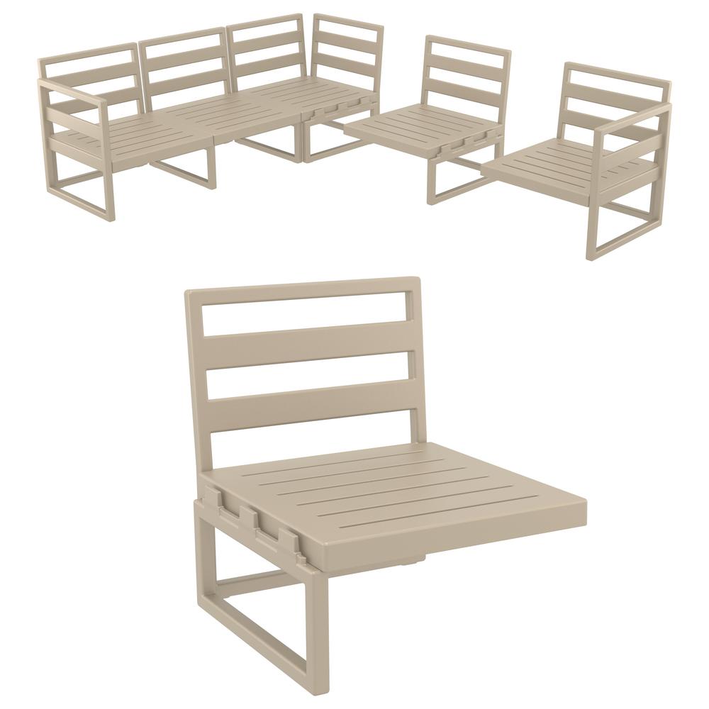 Mykonos Extension Taupe with Sunbrella Charcoal Cushion