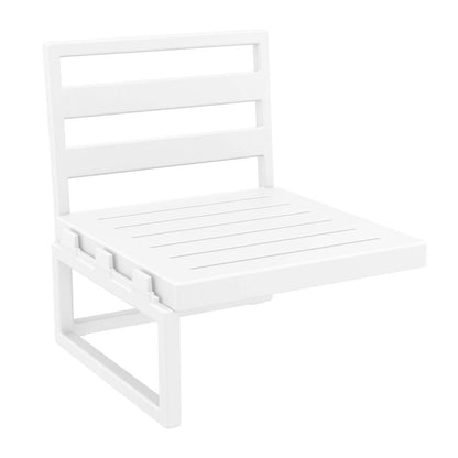 Mykonos Extension White with Sunbrella Charcoal Cushion