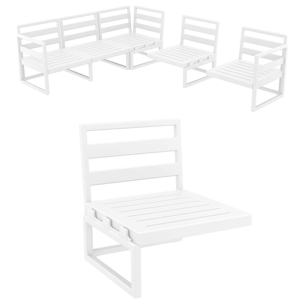 Mykonos Extension White with Sunbrella Natural Cushion